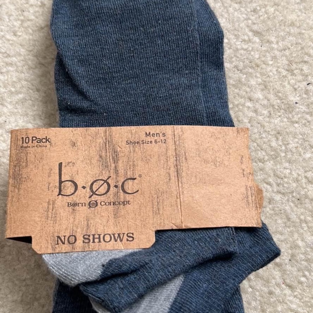 New Set of 3 Pairs b.o.c. Men's No Show Socks - Blue and Gray New Size 9-12 ❤️